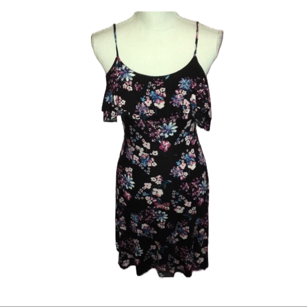PINK REPUBLIC Black Floral Mini Dress M